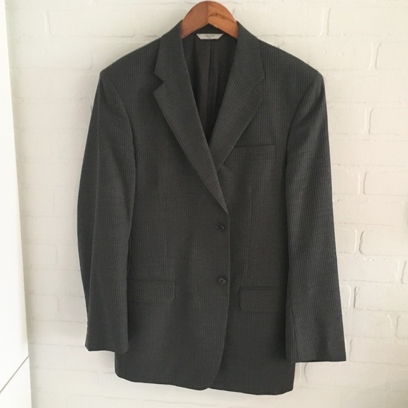 Marzotto x Claiborne Luxe Men’s Blazer Extrafine Merino Wool Pinstripe gray 40R - Picture 3 of 11